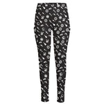 Motorcycle Parts Pattern Print High-Waisted Pocket Leggings