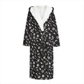 Motorcycle Parts Pattern Print Hooded Bathrobe