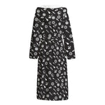 Motorcycle Parts Pattern Print Hooded Bathrobe