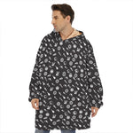 Motorcycle Parts Pattern Print Hoodie Blanket