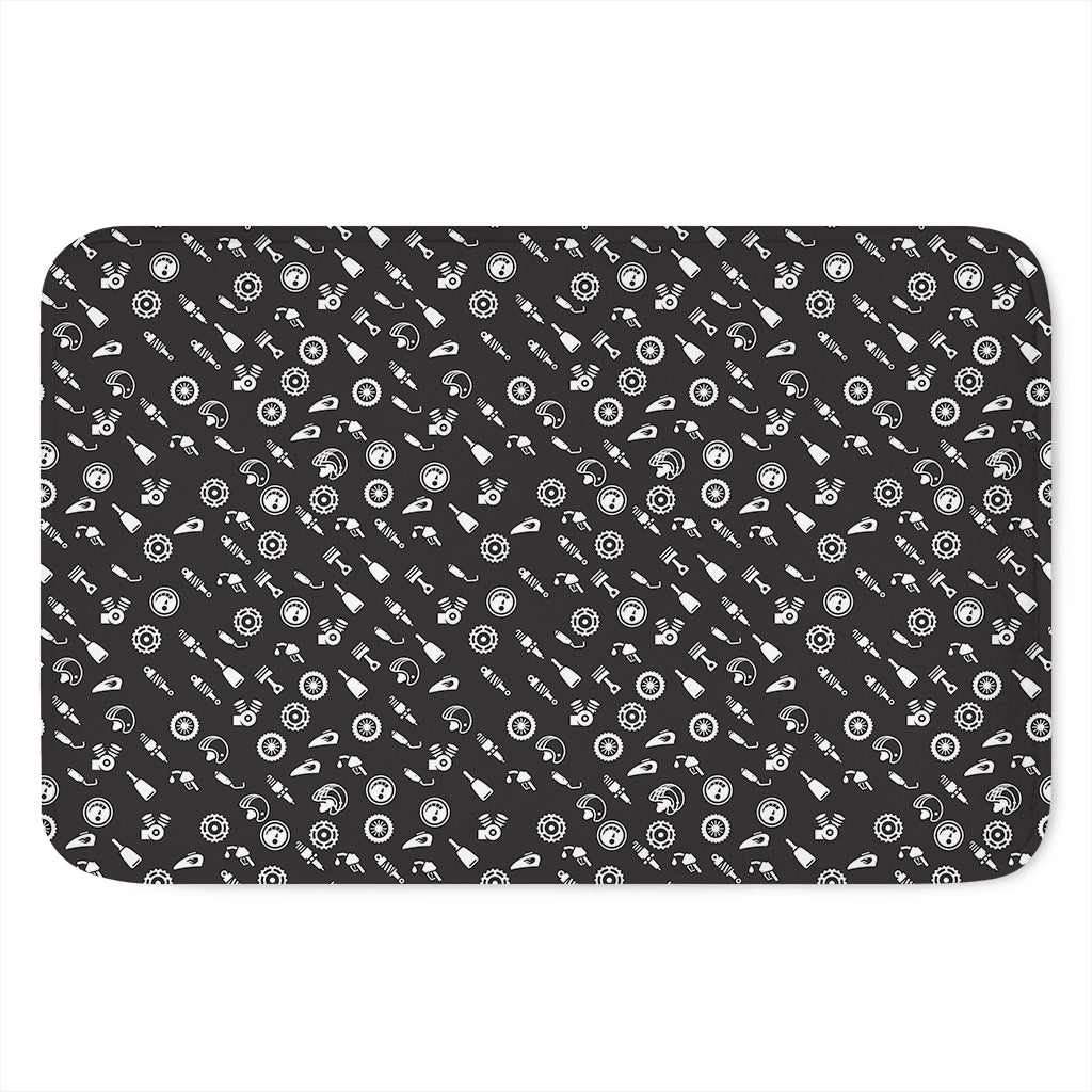 Motorcycle Parts Pattern Print Indoor Door Mat