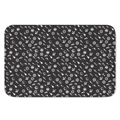 Motorcycle Parts Pattern Print Indoor Door Mat