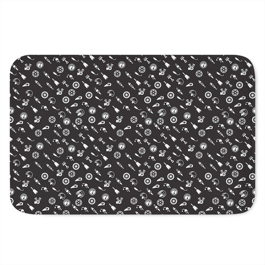 Motorcycle Parts Pattern Print Indoor Door Mat
