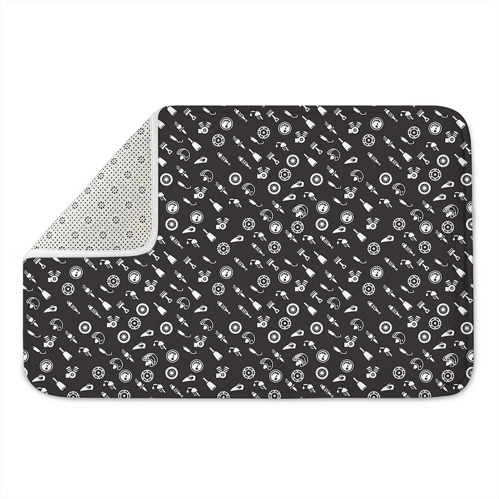 Motorcycle Parts Pattern Print Indoor Door Mat
