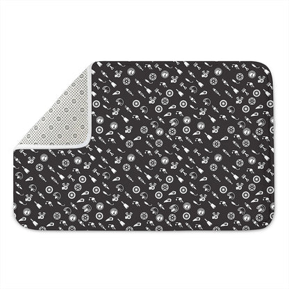 Motorcycle Parts Pattern Print Indoor Door Mat