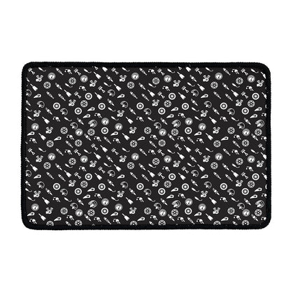 Motorcycle Parts Pattern Print Kitchen Mat