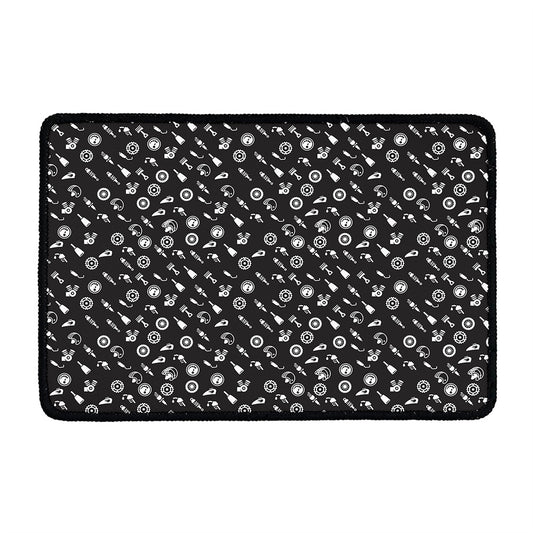 Motorcycle Parts Pattern Print Kitchen Mat