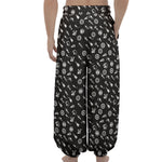 Motorcycle Parts Pattern Print Lantern Pants