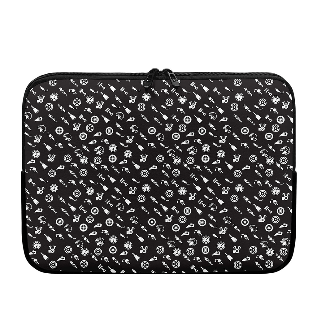 Motorcycle Parts Pattern Print Laptop Sleeve
