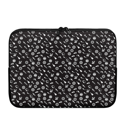 Motorcycle Parts Pattern Print Laptop Sleeve