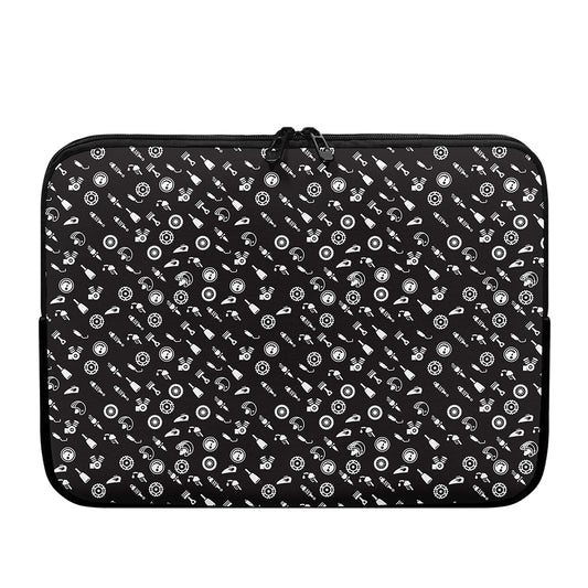Motorcycle Parts Pattern Print Laptop Sleeve