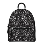Motorcycle Parts Pattern Print Leather Backpack