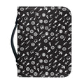 Motorcycle Parts Pattern Print Leather Bible Cover