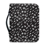 Motorcycle Parts Pattern Print Leather Bible Cover