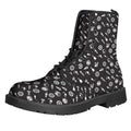 Motorcycle Parts Pattern Print Lace-Up Boots