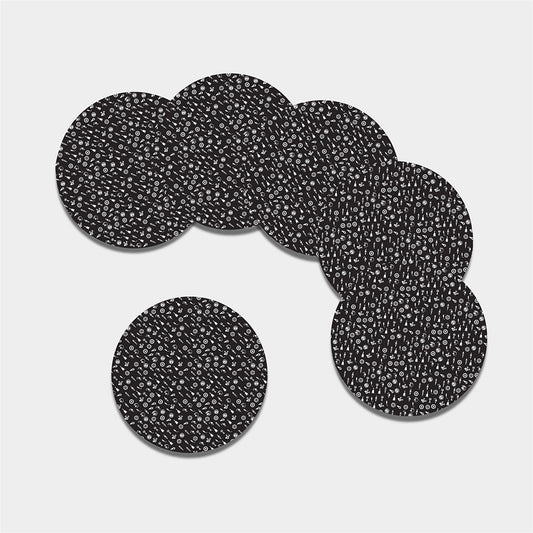Motorcycle Parts Pattern Print Leather Coaster Set