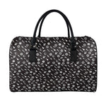 Motorcycle Parts Pattern Print Leather Duffle Bag