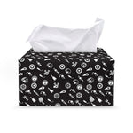 Motorcycle Parts Pattern Print Leather Tissue Box Cover