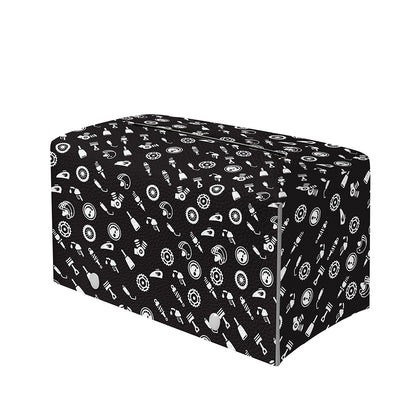 Motorcycle Parts Pattern Print Leather Tissue Box Cover