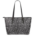 Motorcycle Parts Pattern Print Leather Tote Bag With Zipper