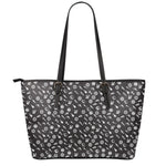 Motorcycle Parts Pattern Print Leather Tote Bag