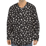 Motorcycle Parts Pattern Print Long Sleeve Baseball Jersey