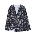 Motorcycle Parts Pattern Print Long Sleeve Short Coat