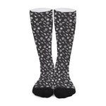Motorcycle Parts Pattern Print Long Socks