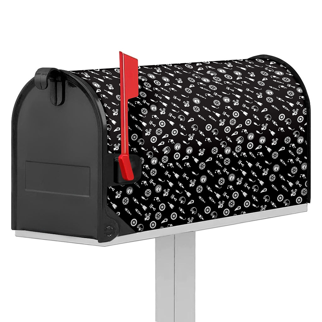 Motorcycle Parts Pattern Print Mailbox Cover
