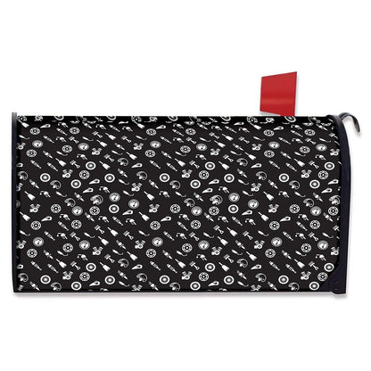Motorcycle Parts Pattern Print Mailbox Cover