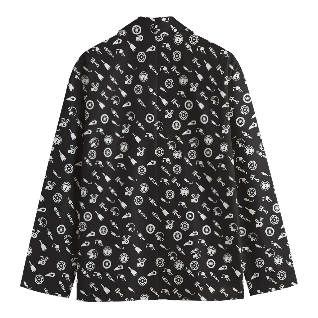 Motorcycle Parts Pattern Print Men's Blazer