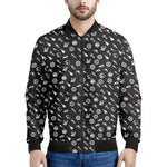 Motorcycle Parts Pattern Print Men's Bomber Jacket