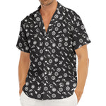 Motorcycle Parts Pattern Print Men's Deep V-Neck Shirt