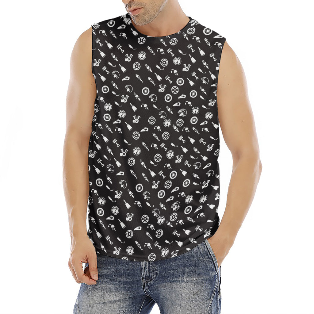 Motorcycle Parts Pattern Print Men's Fitness Tank Top