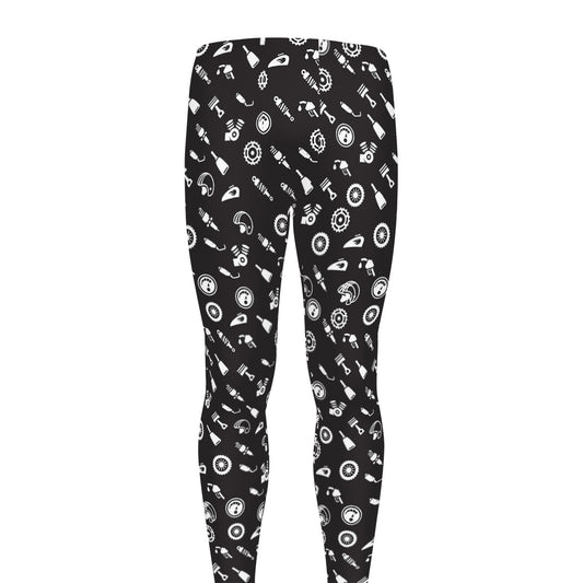 Motorcycle Parts Pattern Print Men's leggings