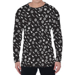 Motorcycle Parts Pattern Print Men's Long Sleeve T-Shirt