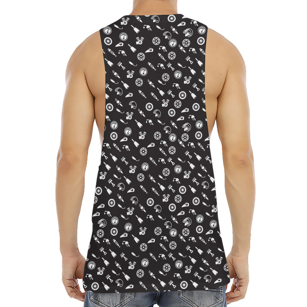 Motorcycle Parts Pattern Print Men's Muscle Tank Top