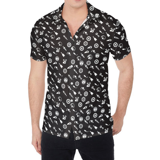 Motorcycle Parts Pattern Print Men's Shirt