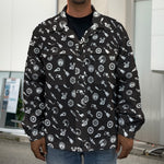 Motorcycle Parts Pattern Print Men's Shirt Jacket