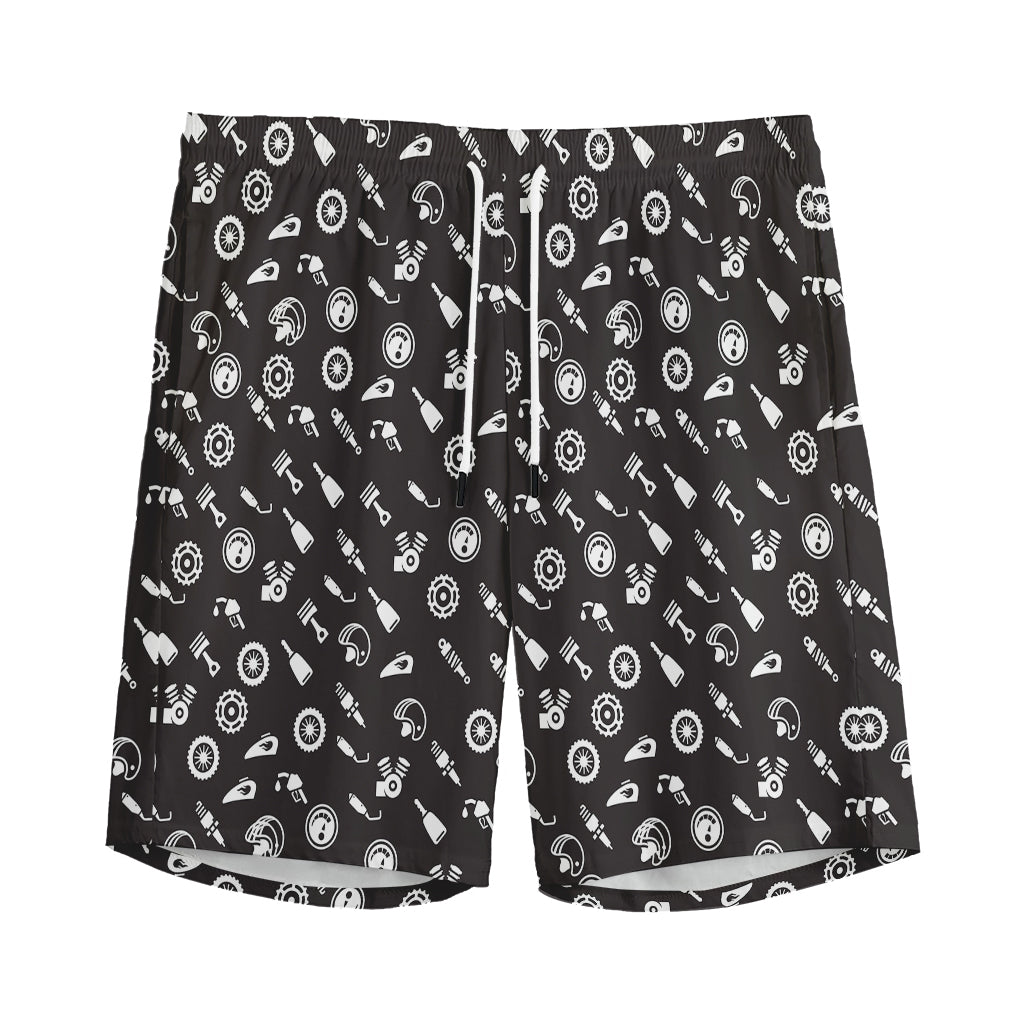 Motorcycle Parts Pattern Print Men's Sports Shorts
