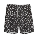 Motorcycle Parts Pattern Print Men's Sports Shorts