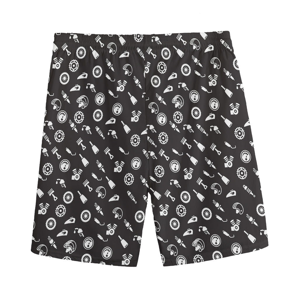 Motorcycle Parts Pattern Print Men's Sports Shorts