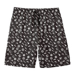 Motorcycle Parts Pattern Print Men's Swim Trunks