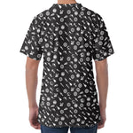 Motorcycle Parts Pattern Print Men's Velvet T-Shirt