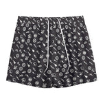 Motorcycle Parts Pattern Print Mesh Shorts