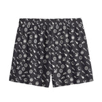 Motorcycle Parts Pattern Print Mesh Shorts