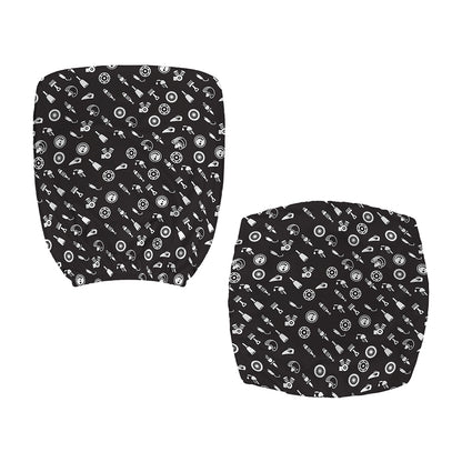 Motorcycle Parts Pattern Print Office Chair Cover