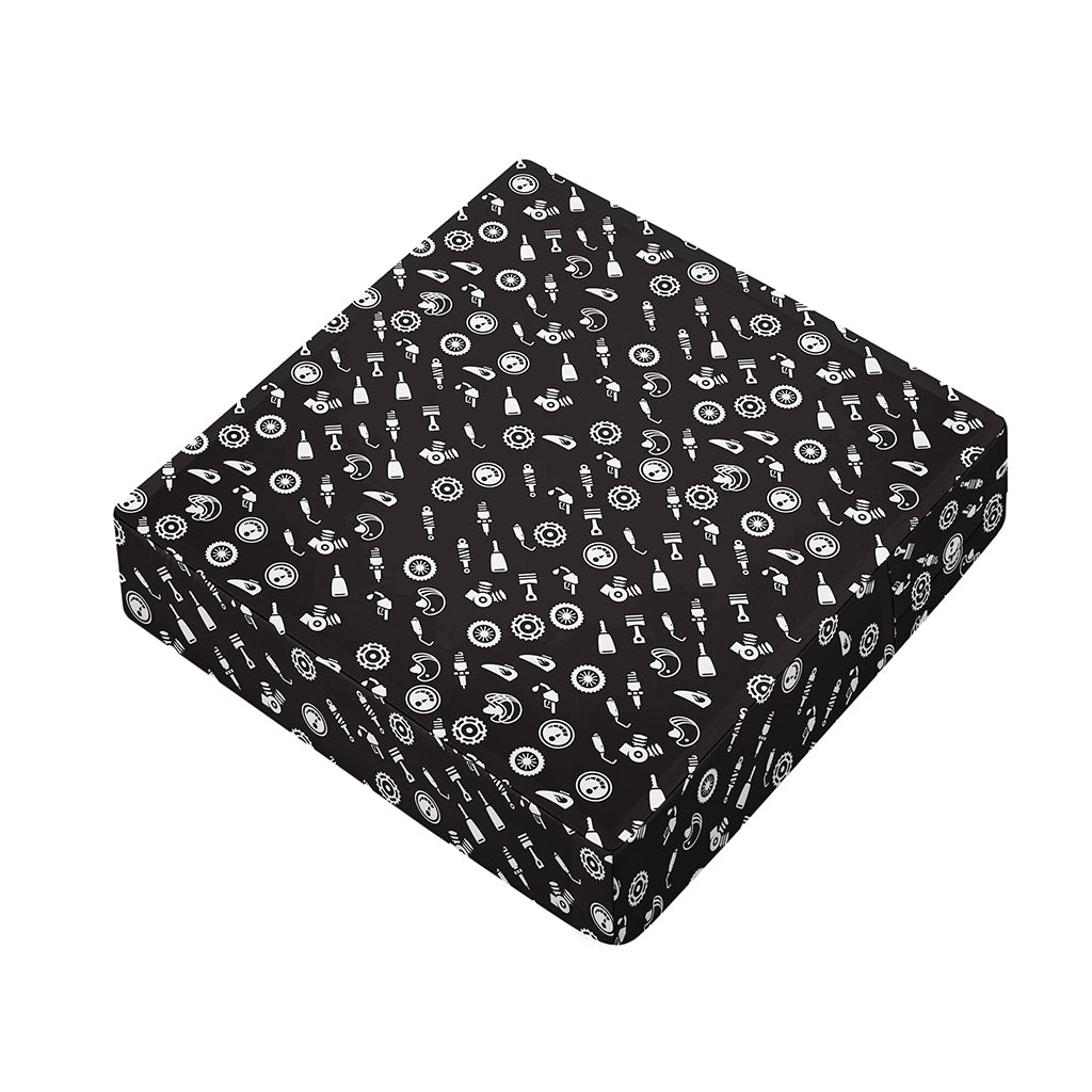 Motorcycle Parts Pattern Print Outdoor Seat Cushion Cover