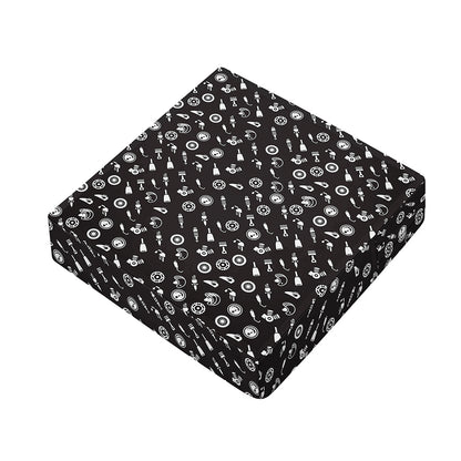 Motorcycle Parts Pattern Print Outdoor Seat Cushion Cover