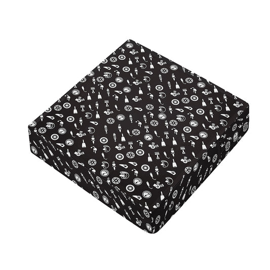 Motorcycle Parts Pattern Print Outdoor Seat Cushion Cover